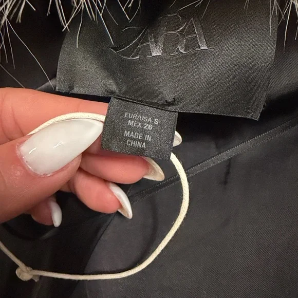 Zara Black and Cream Teddy Faux Fur Jacket - Picture 5 of 6